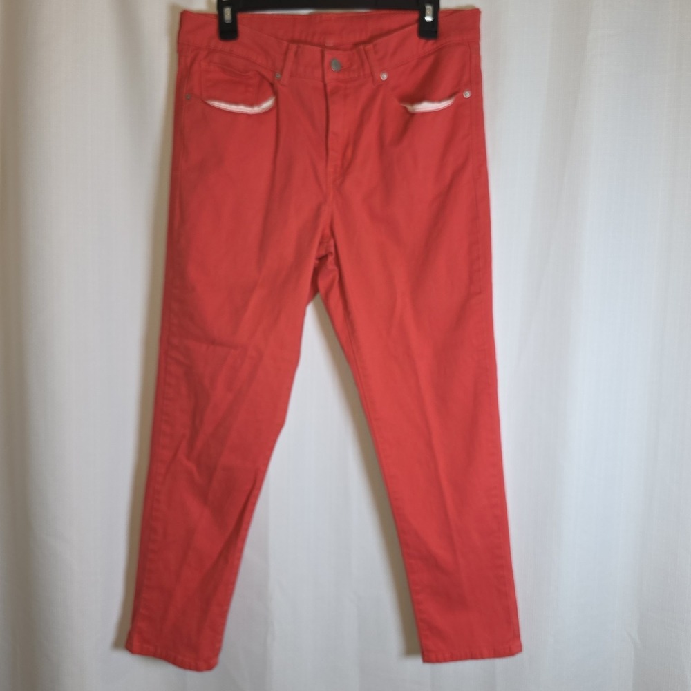 Levi's Jeans Womens Size 32x25 Mid Rise Stretchy Rose Color Denim White Tab